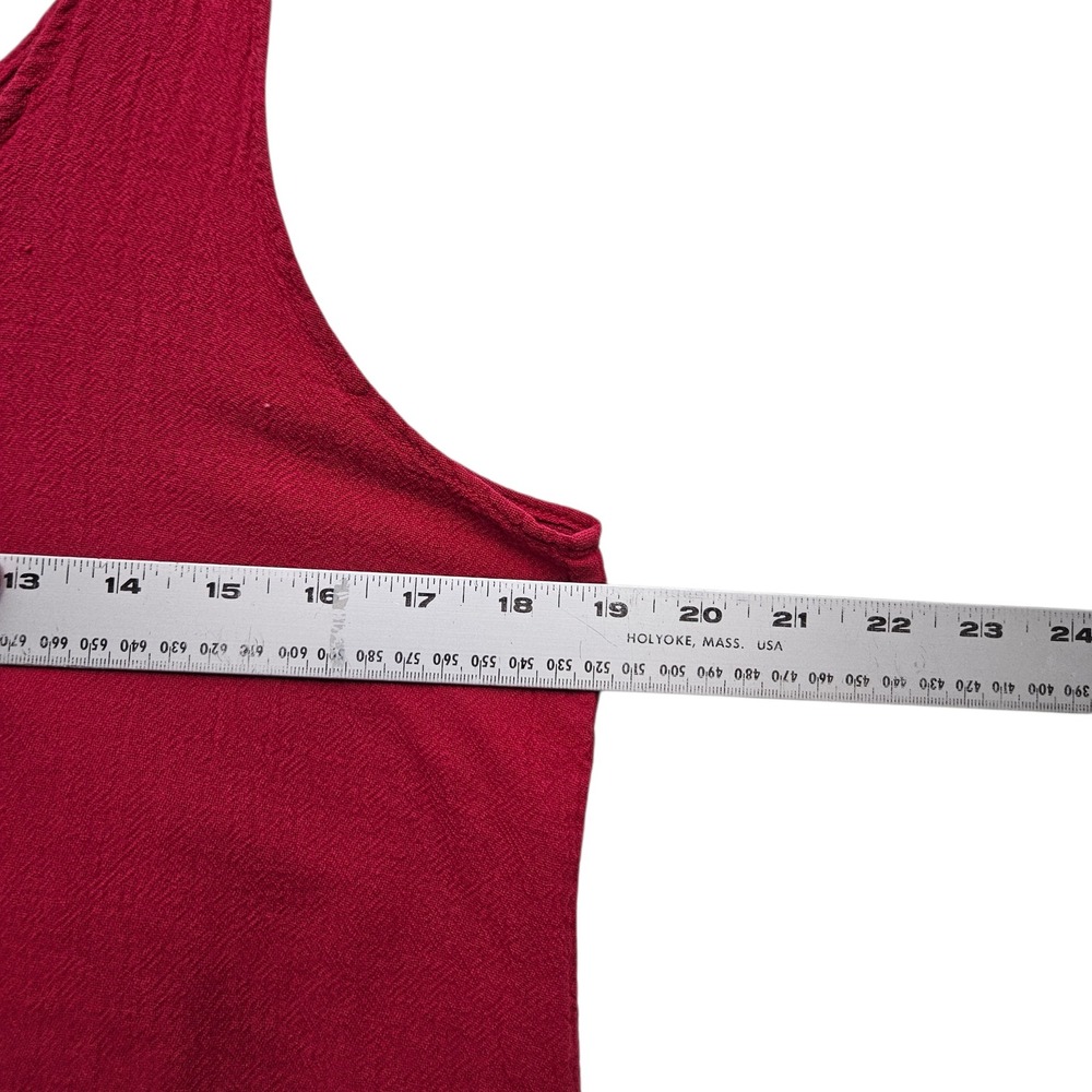 Manta del Lago Tank Top S Pinkish Red Embroidered Boho Artisanal Sleeveless - Picture 7 of 9